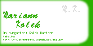 mariann kolek business card